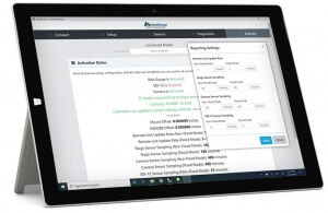Screenshot of SensiFlood Device Manager tablet application